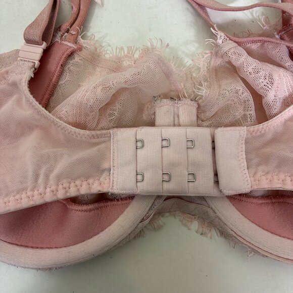 Victoria’s Secret Push-up Floral Lace Bra Cherry Blossom Pink 32DDD Coquette - Picture 5 of 8